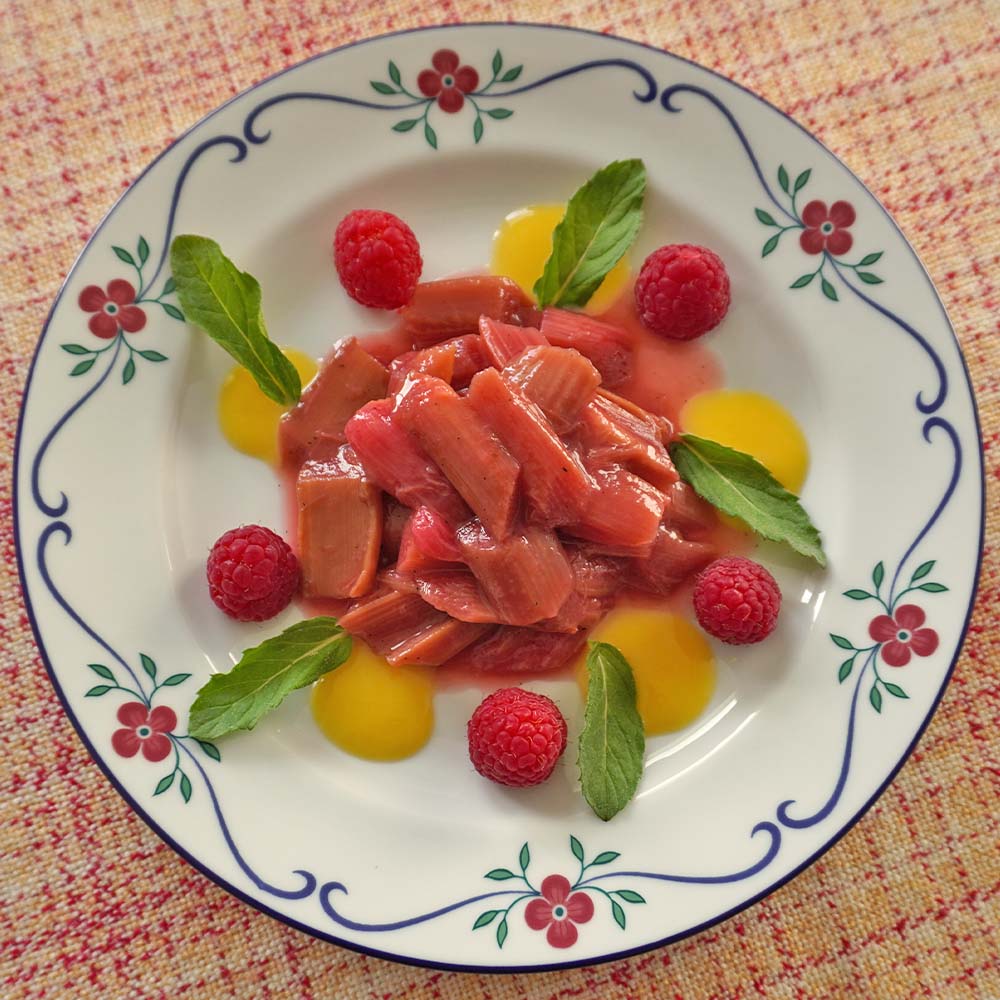 Rezept für Rhabarberkompott mit Himbeeren Rhabarberkompott mit Himbeeren Rezept