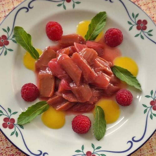 Rhabarberkompott Rezept mit Himbeeren