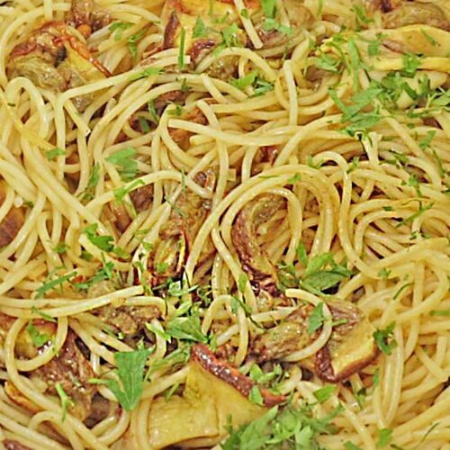 Gebratene Steinpilze mit Spaghetti
