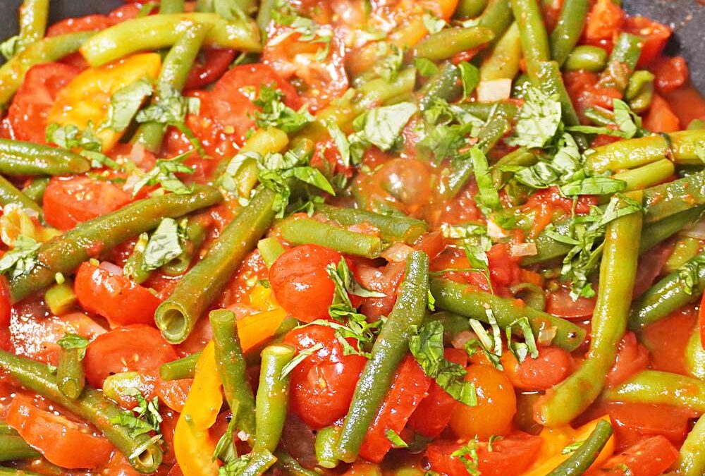 Grüne Bohnen mit Tomaten – Rezept