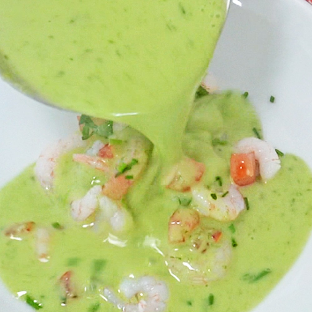 Schnittlauchsuppe Rezept mit Garnelen Rezept für Schnittlauchsuppe mit Garnelen