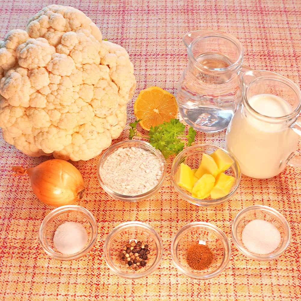 Zutaten Cremige Blumenkohlsuppe Zutaten Blumenkohlsuppe