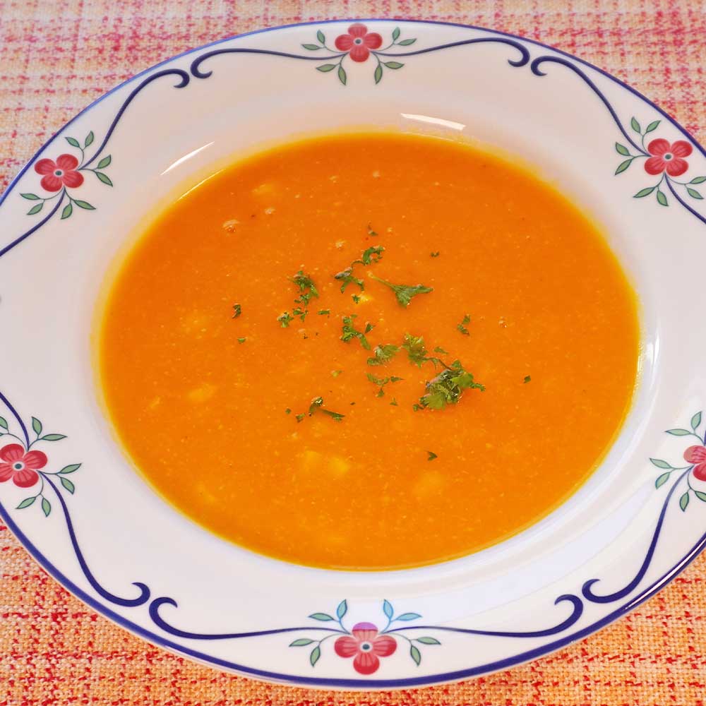 Rezept für Kürbis-Mais Suppe Kürbis-Maissuppe Rezept