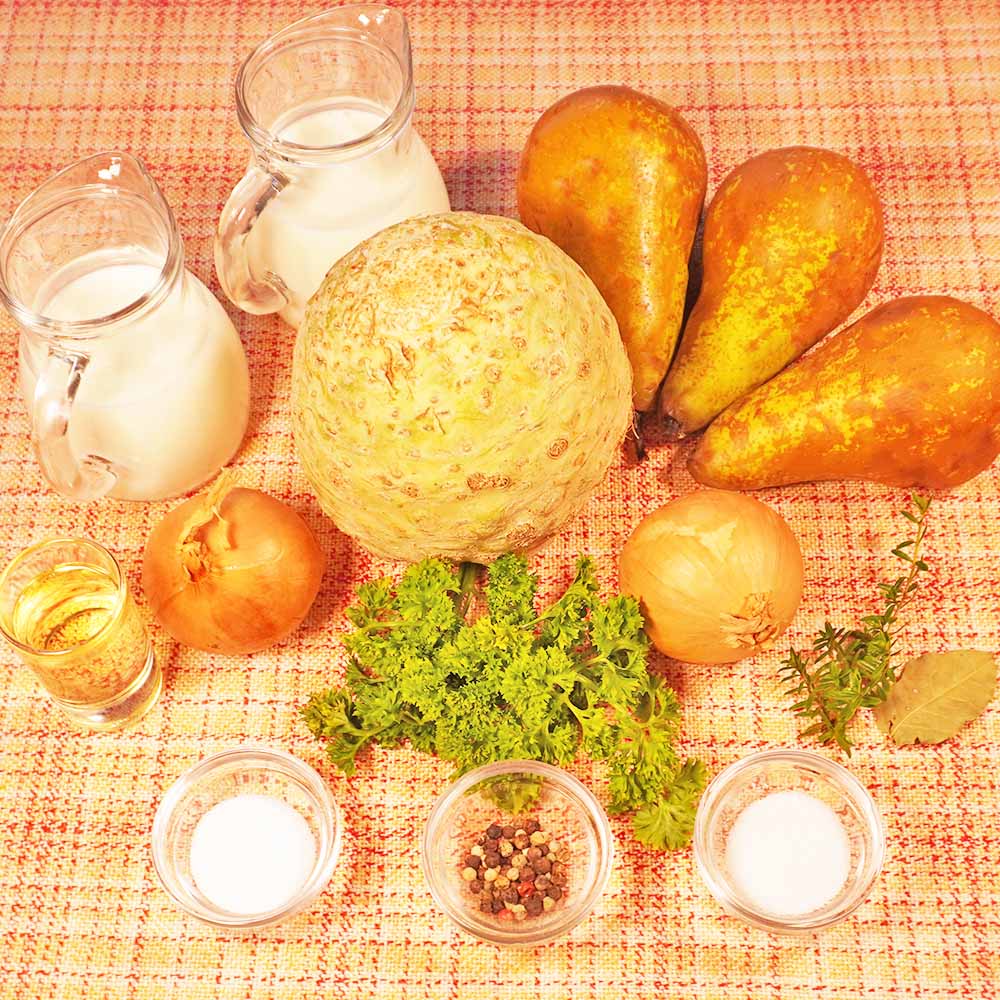 Zutaten Birnen-Sellerie-Suppe Zutaten Birnen-Sellerie-Suppe