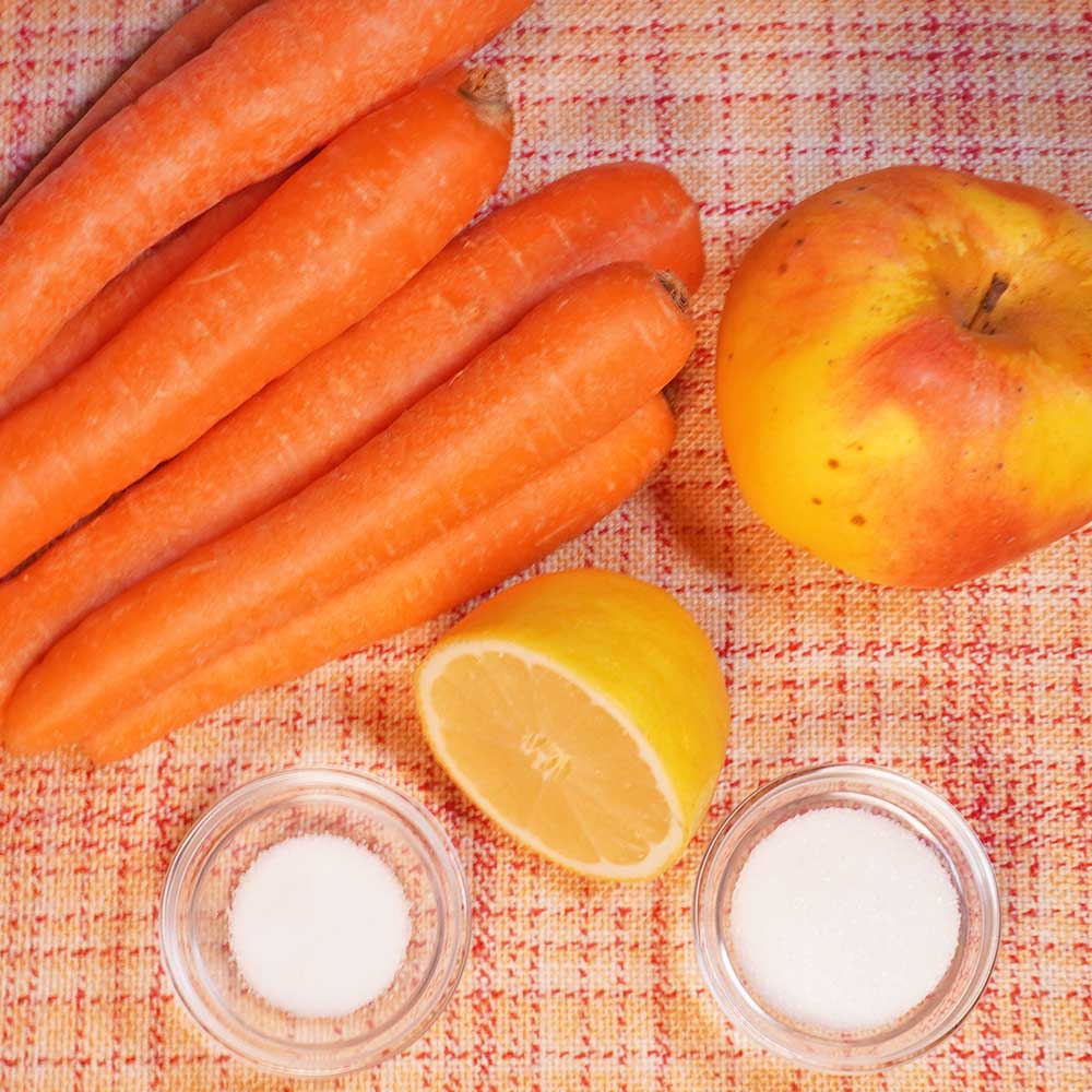 Zutaten Karottensalat mit Apfel Zutaten Möhrensalat mit Apfel