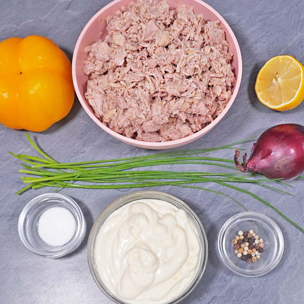 Zutaten für Thunfisch-Aufstrich Zutaten für Thunfischaufstrich
