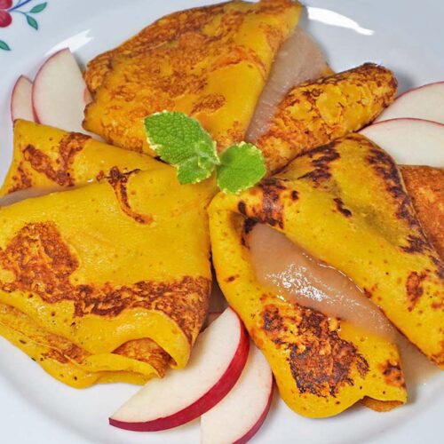 Kürbispfannkuchen mit Apfelmus