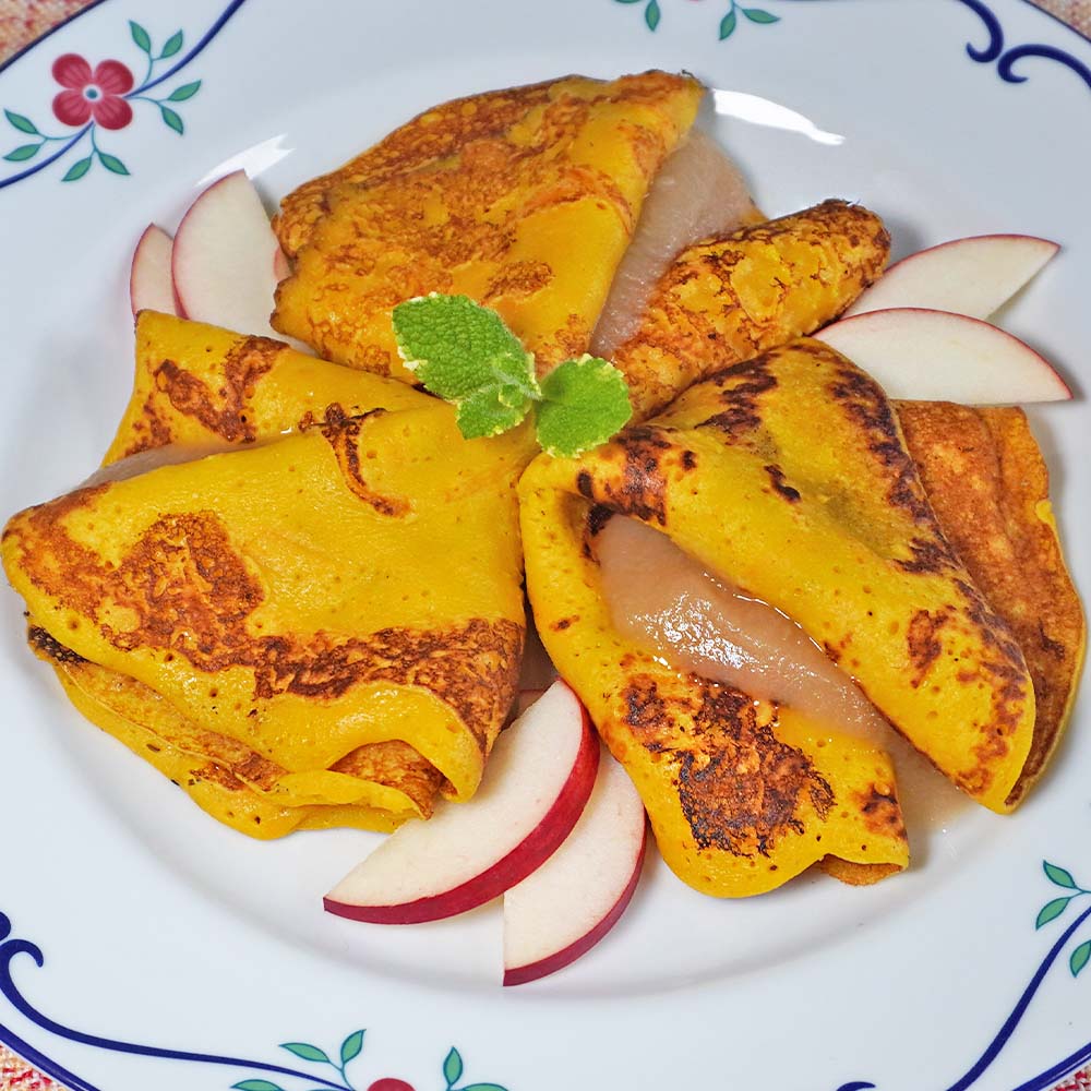Kürbispfannkuchen mit Apfelmus