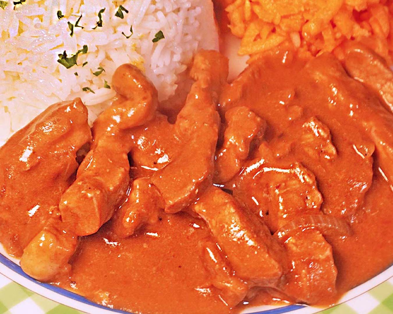 Rezept für Schweinegeschnetzeltes mit Senf-Soße und Reis - Kochen mit Moki Rezept für Schweinegeschnetzeltes mit Senf-Soße und Reis - Kochen mit Moki