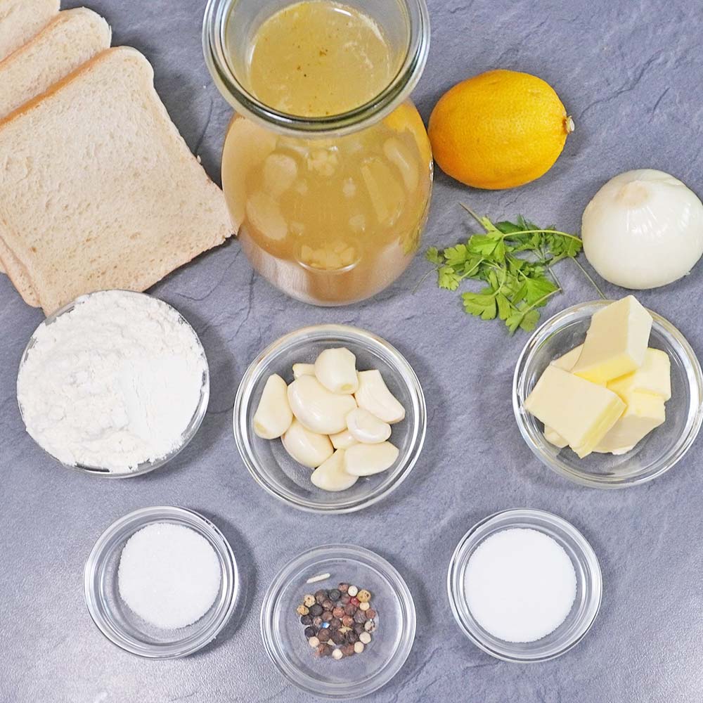 Zutaten für Knoblauchsuppe