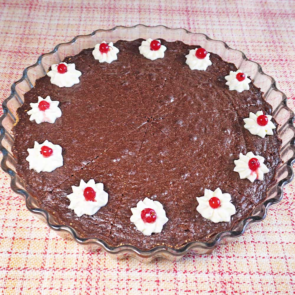 Kladdkaka mit Sahne