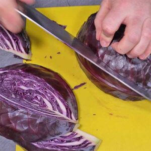 Rotkohl achteln