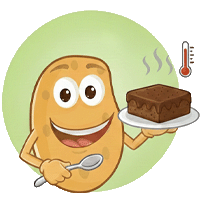 Schokokuchen aus dem Airfryer warm servieren