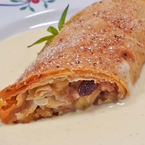 Apfelstrudel Airfryer Vanillesoße