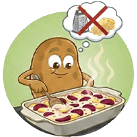 Kein Käse auf Kartoffelgratin Auf Kartoffelgratin gehört kein Käse
