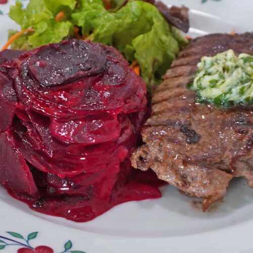 Rote-Beete-Kartoffel-Gratin