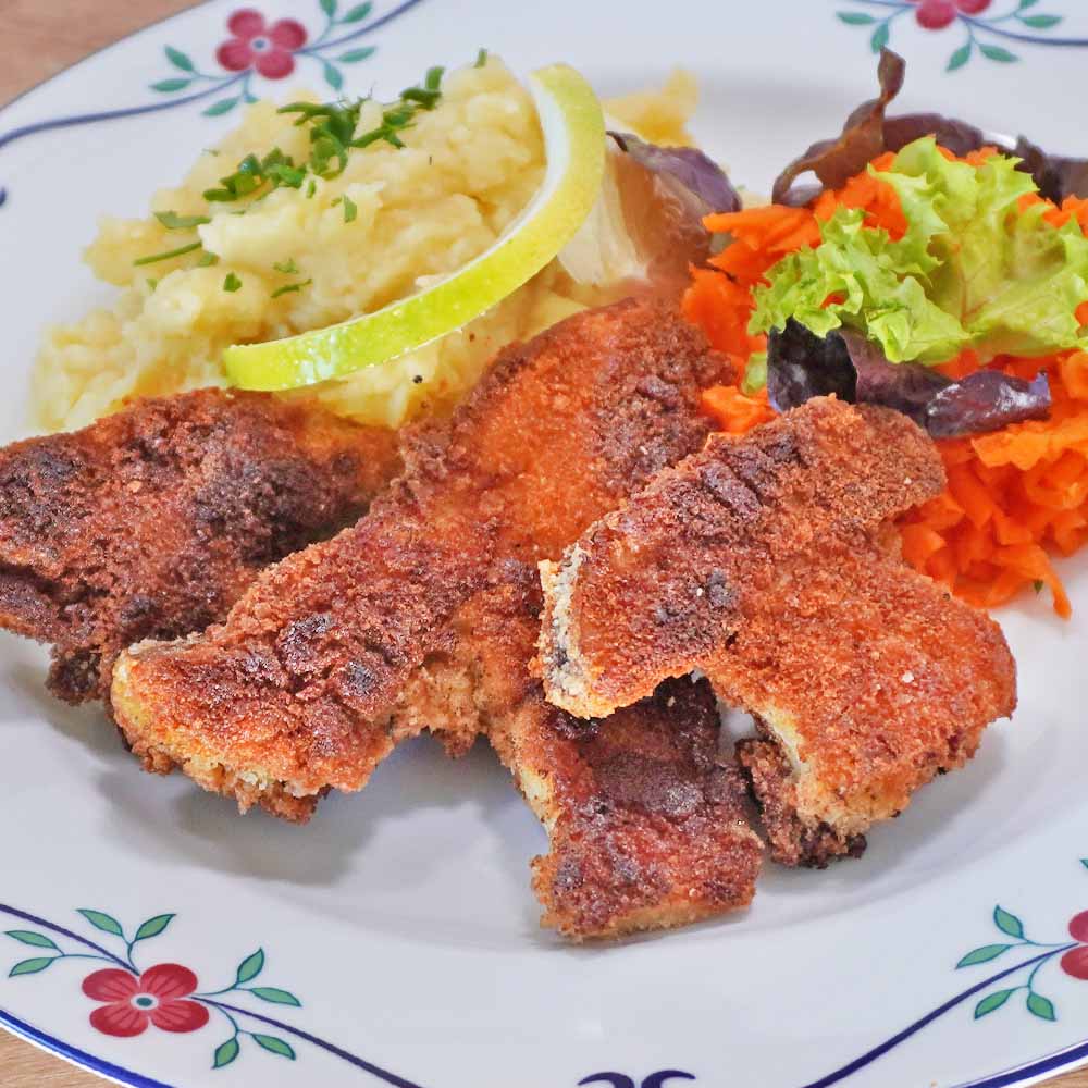 Steinpilz-Schnitzel mit Kartoffelpüree